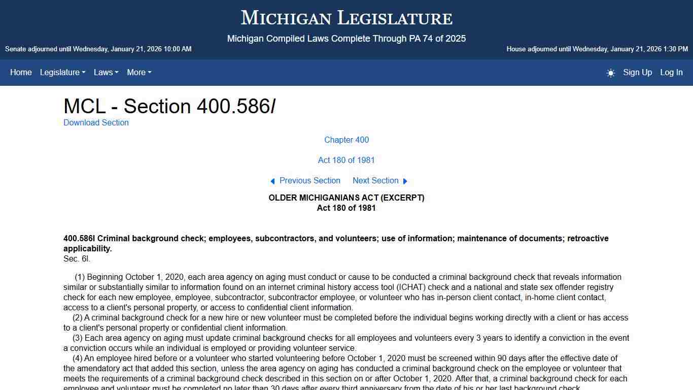 MCL - Section 400.586l - Michigan Legislature